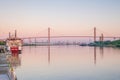 Historic District waterfront of Savannah, Georgia at twilight Royalty Free Stock Photo