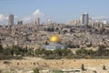 The historic Dome of The Rock situated in the old City of David in Jersalem Israel the ancient site of Solomon`s Temple