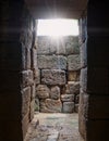 Historic door in ruined place