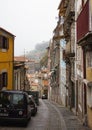 Historic downtown cobbled street Porto