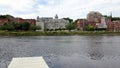 Historic downtown waterfront, view across the Kennebec River, Augusta, ME
