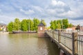 Historic Dr.-vom-Bruch-Brucke bridge in the harbor of Leer