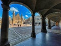 Historic dutch parliament and courtyard columns