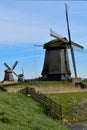 Historic windmills in Schermer, Netherlands Royalty Free Stock Photo