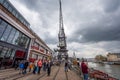 Historic Electric Crane at Bristol Harbours floating dock in Bristol, Avon, UK