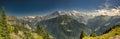 Historic electric train of the Schynige Platte Bahn SPB rack railway close to the summit station in the Bernese Alps. Royalty Free Stock Photo