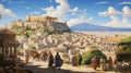 Historic Elegance: A Timeless Painting of the Antic Athens