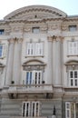 Historic and elegant building with six columns of Trieste in Friuli Venezia Giulia (Italy) Royalty Free Stock Photo