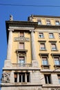 Historic and elegant building with six columns of Trieste in Friuli Venezia Giulia (Italy) Royalty Free Stock Photo