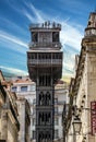 Historic elevator Santa Justa, lift in Lisbon, Portugal. Elevador de Santa Justa