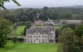 Historic English country house Creech Grange in Steeple near Wareham in the county of Dorset, photographed from Grange Hill. Royalty Free Stock Photo