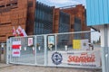 Historic entrance gate to Gdansk Shipyard, the birthplace of Solidarity Movement, Gdansk, Poland.