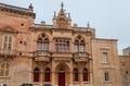 Historic facade on city hall in Mdina city of Malta Royalty Free Stock Photo