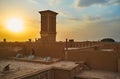 Sunset over the roofs of Yazd, Iran Royalty Free Stock Photo