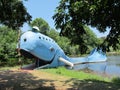 The historic and famous blue whale along route 66 in Oklahoma