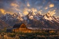 Historic farmstead, Teton Range, Wyoming Royalty Free Stock Photo