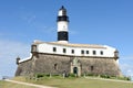 The historic Farol da Barra Barra Lighthouse in Salvador Bahia, Brazil Royalty Free Stock Photo