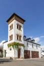 Historic fire station with tower in Ruedesheim, Germany
