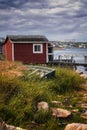 Historic fishing stages of fogo island Royalty Free Stock Photo