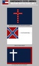 Historic Flag. US Civil War 1860`s. Confederate Battle Flags set 4 Royalty Free Stock Photo