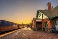 Historic Flagstaff railway station at sunset Royalty Free Stock Photo