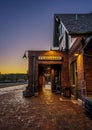 Historic Flagstaff railway station at sunset Royalty Free Stock Photo