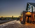 Historic Flagstaff railway station at sunset