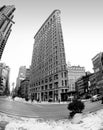 The Historic Flat Iron Building in New York City, New York USA - Black & White