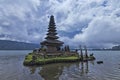 Historic floating tample here in Bratan lake has a unique and beautiful archiectural design Royalty Free Stock Photo