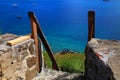 Historic fort on the peninsula called Pigeon island, Saint Lucia Royalty Free Stock Photo