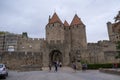 Historic Fortified Medieval City of Carcassonne, Aude, Occitanie, South France. Unesco World Heritage Site Royalty Free Stock Photo