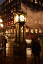 historic gastown steam clock at night Royalty Free Stock Photo