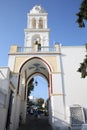 Historic gate in Megalochori on Santorini Island, Greece