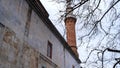 Historic Gazi Orhan Mosque, 14th century ottoman architecture, the mosque was built in 1339. Exterior view from mosque. Bursa, Tur