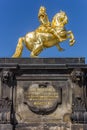 Historic Goldener Reiter statue in Neustadt neighbourhood of Dresden