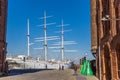 Historic Gorch Fock sailing ship in the harbor of Stralsund Royalty Free Stock Photo