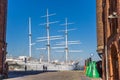 Historic Gorch Fock sailing ship in the harbor of Stralsund Royalty Free Stock Photo