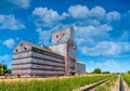 The historic grain elevator in Eastend, Saskatchewan Royalty Free Stock Photo