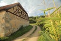 Historic half timbered barn in Pfaffenhofen, Upper Palatinate, Germany