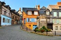 Historic half timbered buildings in Honfleur, France Royalty Free Stock Photo