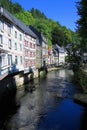 Rur River in Monschau with Historic Half-timbered Houses, Nordrhein-Westfalen, Germany Royalty Free Stock Photo