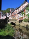 Monreal with Half-timbered Houses along Elz River, Rhineland-Palatinate, Germany Royalty Free Stock Photo