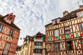 Historic half-timbered houses on the St. Vincent square in Chalon sur Saone, France Royalty Free Stock Photo