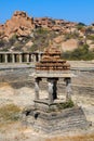 Historic Hampi ruins in dried lake in Karnataka, UNESCO world heritage site