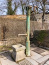 Historic hand water pump in Vysehrad area in Prague, Czech republic Royalty Free Stock Photo