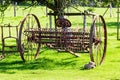 Historic hay rake, grief rake used to be pulled by horse