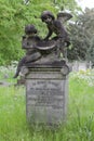 Historic headstone in Brompton Cemetery. Londyn