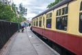 Historic heritage railway carriages on station platform Royalty Free Stock Photo