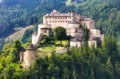Historic Hohenwerfen Castle Overlooking Scenic Mountain Views Royalty Free Stock Photo