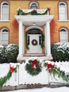 Historic home with Christmas decorations Royalty Free Stock Photo